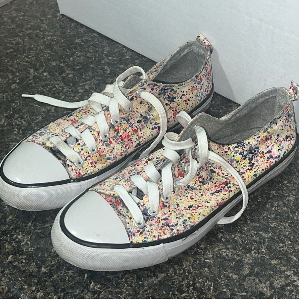 Multicolor Splatter Canvas Sneakers